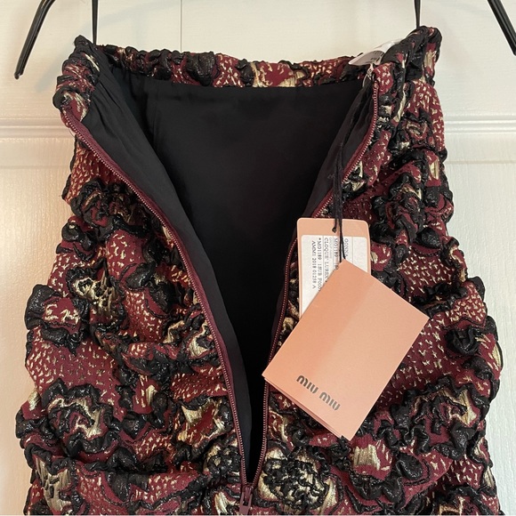 NWT MIU MIU Rare 2018 Runway Gonna Lurex Metallic Dress Bordeaux - EU38 (US8) - Picture 6 of 15
